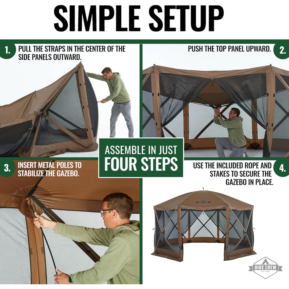 14.5’ x 14.5’ Pop Up Gazebo, 8-Sided Instant Outdoor Tent Canopy with Stakes, Ropes & More