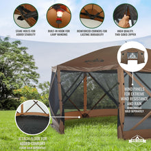 Load image into Gallery viewer, 14.5’ x 14.5’ Pop Up Gazebo, 8-Sided Instant Outdoor Tent Canopy with Stakes, Ropes &amp; More
