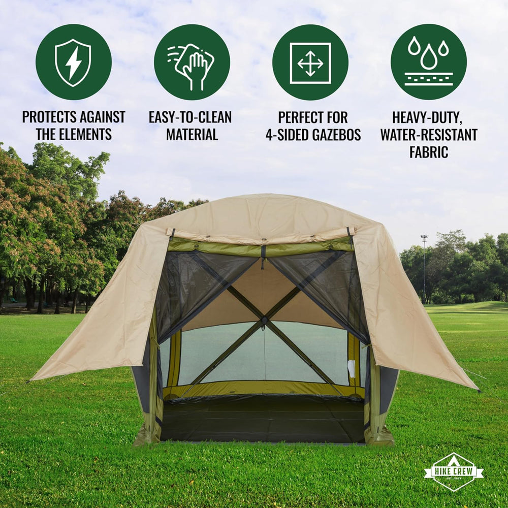 Waterproof Gazebo Rain Shelter Tarp Compatible with 4-Sided Pop-Up Tent with 6.5ft Panels