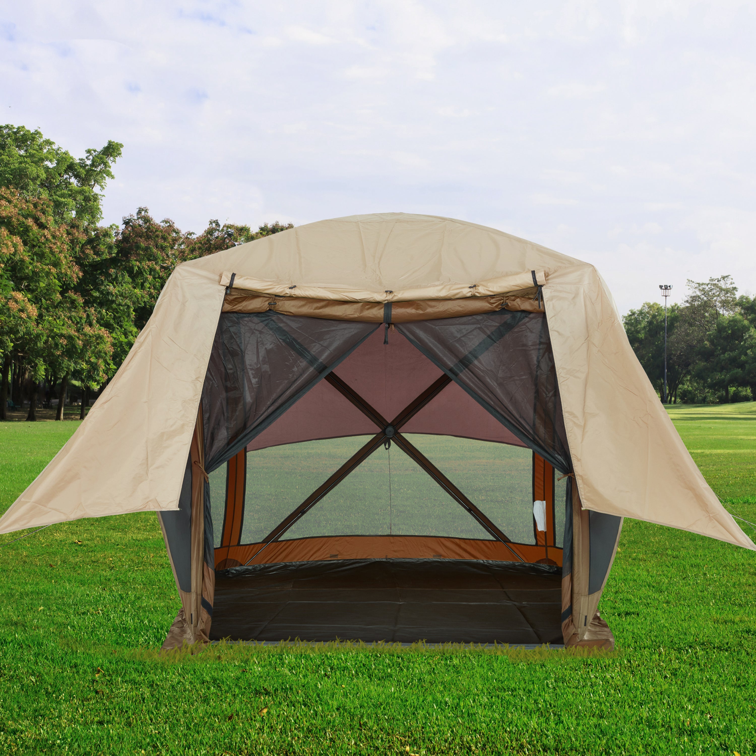 portable tarps Hike Crew Waterproof Gazebo Rain Shelter Tarp Compatible with 4-Sided Pop-Up Tent with 6.5ft Panels