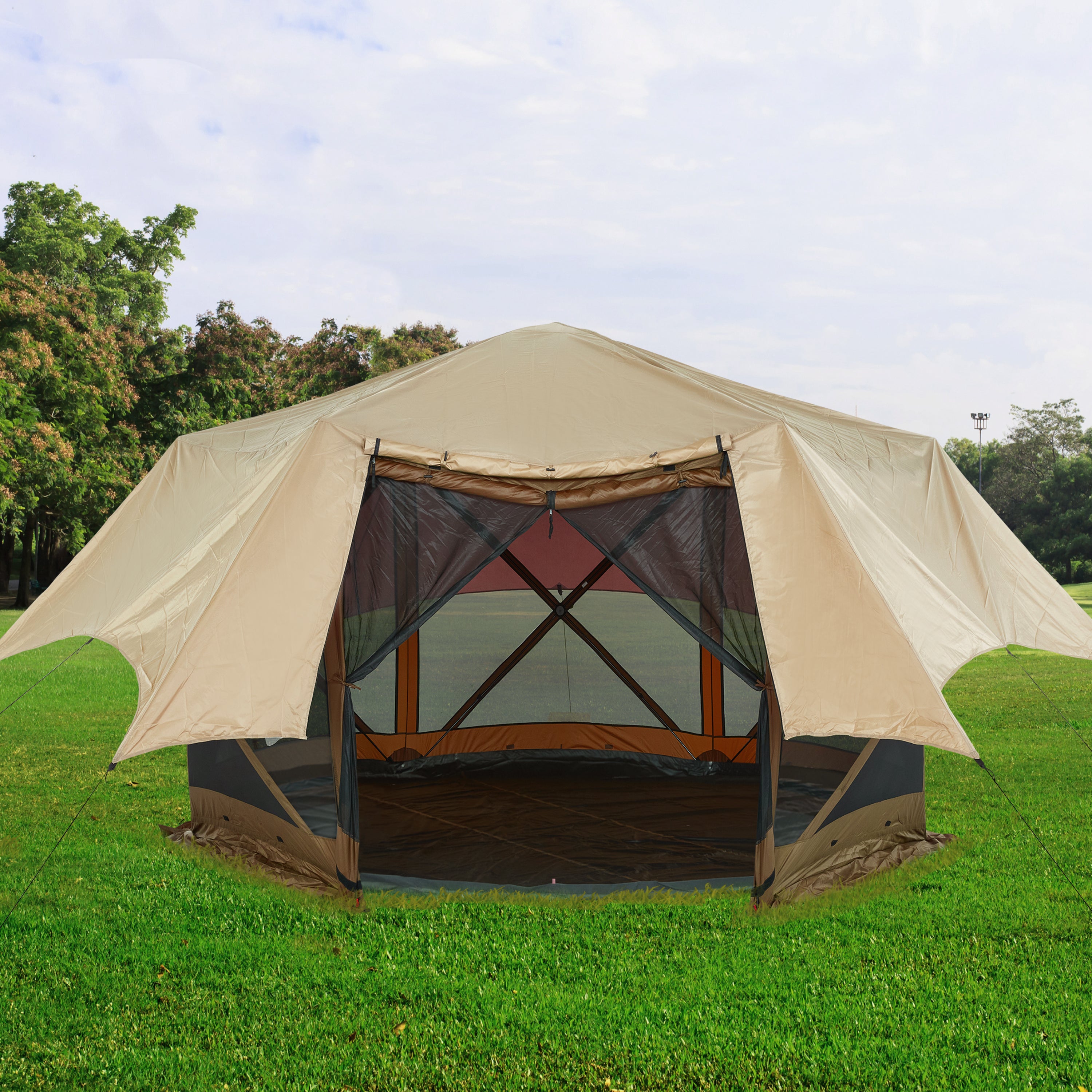 tentwing tarp Hike Crew Waterproof Gazebo Rain Shelter Tarp Compatible with 6-Sided Pop-Up Tent with 6.5ft Panels