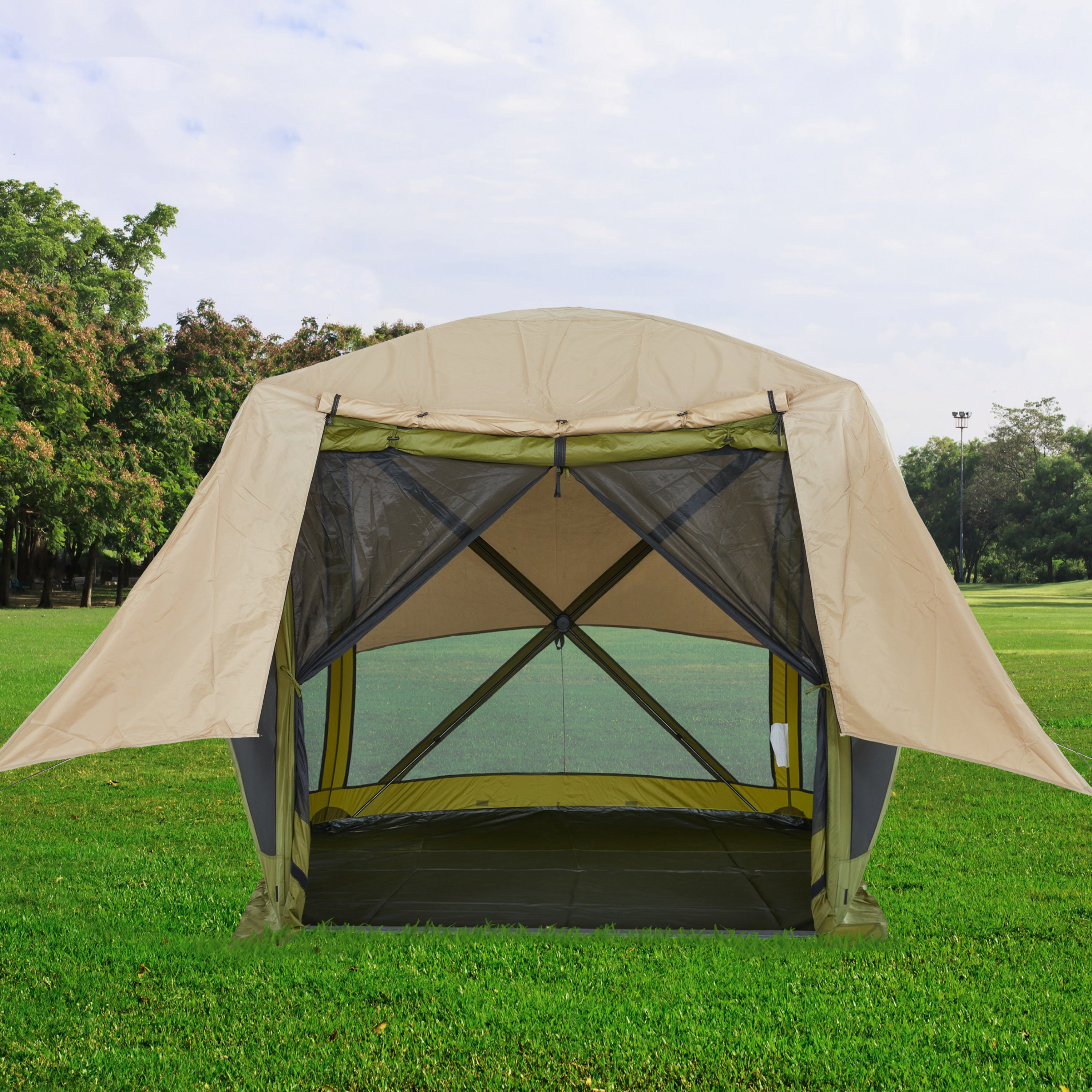 canopy and tarp Hike Crew Waterproof Gazebo Rain Shelter Tarp Compatible with 4-Sided Pop-Up Tent with 6ft Panels