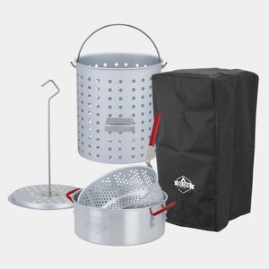 14-Piece Outdoor Turkey Fryer Kit W/30Qt Boiler Pot, 10Qt Turkey Fryer Pot, Stand and More