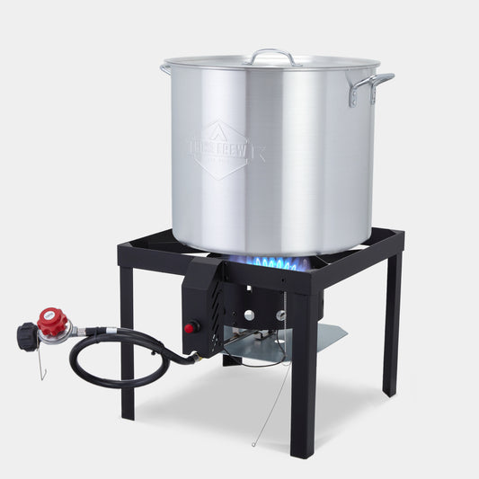 100QT Outdoor Boiling Kit with Igniter, 110,000 BTU Seafood Boil Set for Crawfish and More