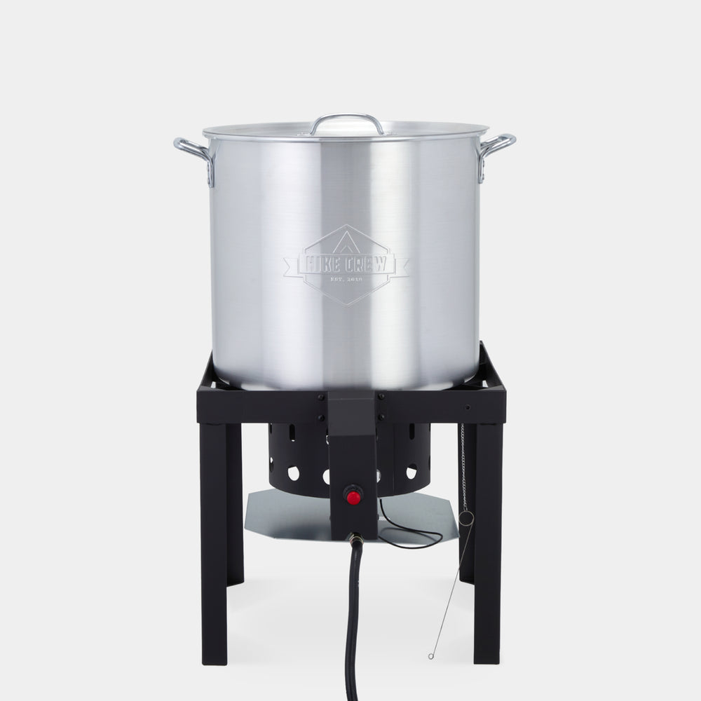 80QT Outdoor Boiling Kit with Igniter, 110,000 BTU Seafood Boil Set for Crawfish and More