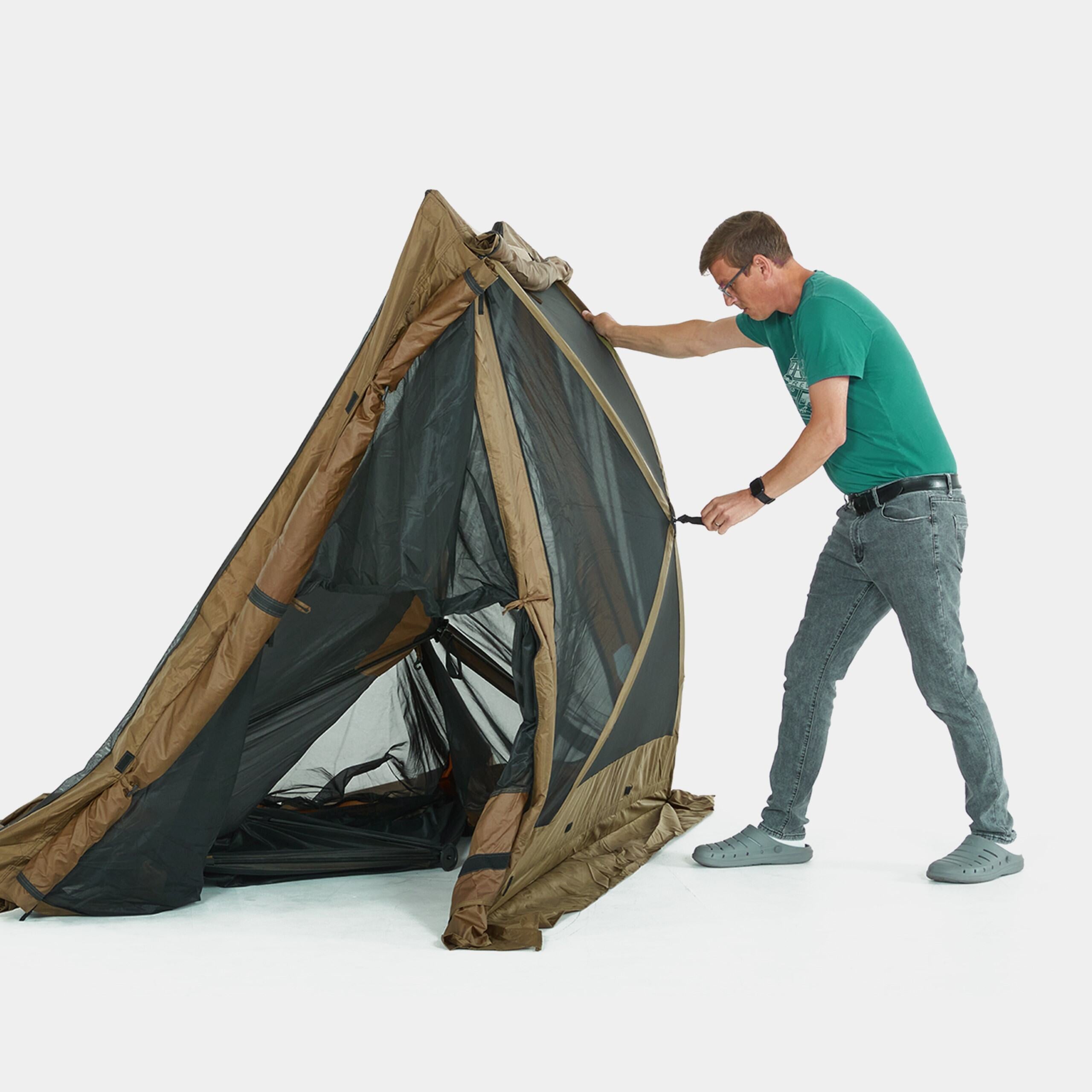tent 6 x 6 6’ x 6’ Gazebo Tent, 4-Sided Outdoor Tent Canopy with Stakes and Carry Bag Green