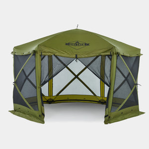 12’ x 12’ Pop Up Gazebo Tent, 6-Sided Outdoor Camping Canopy with Zippered Wind Panels