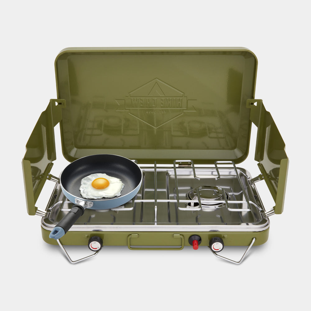 2 Burner Propane Stove, 20,000 BTU Portable Stove with Handle and Foldable Legs