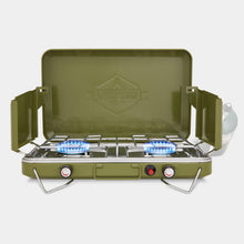 Load image into Gallery viewer, 2 Burner Propane Stove, 20,000 BTU Portable Stove with Handle and Foldable Legs
