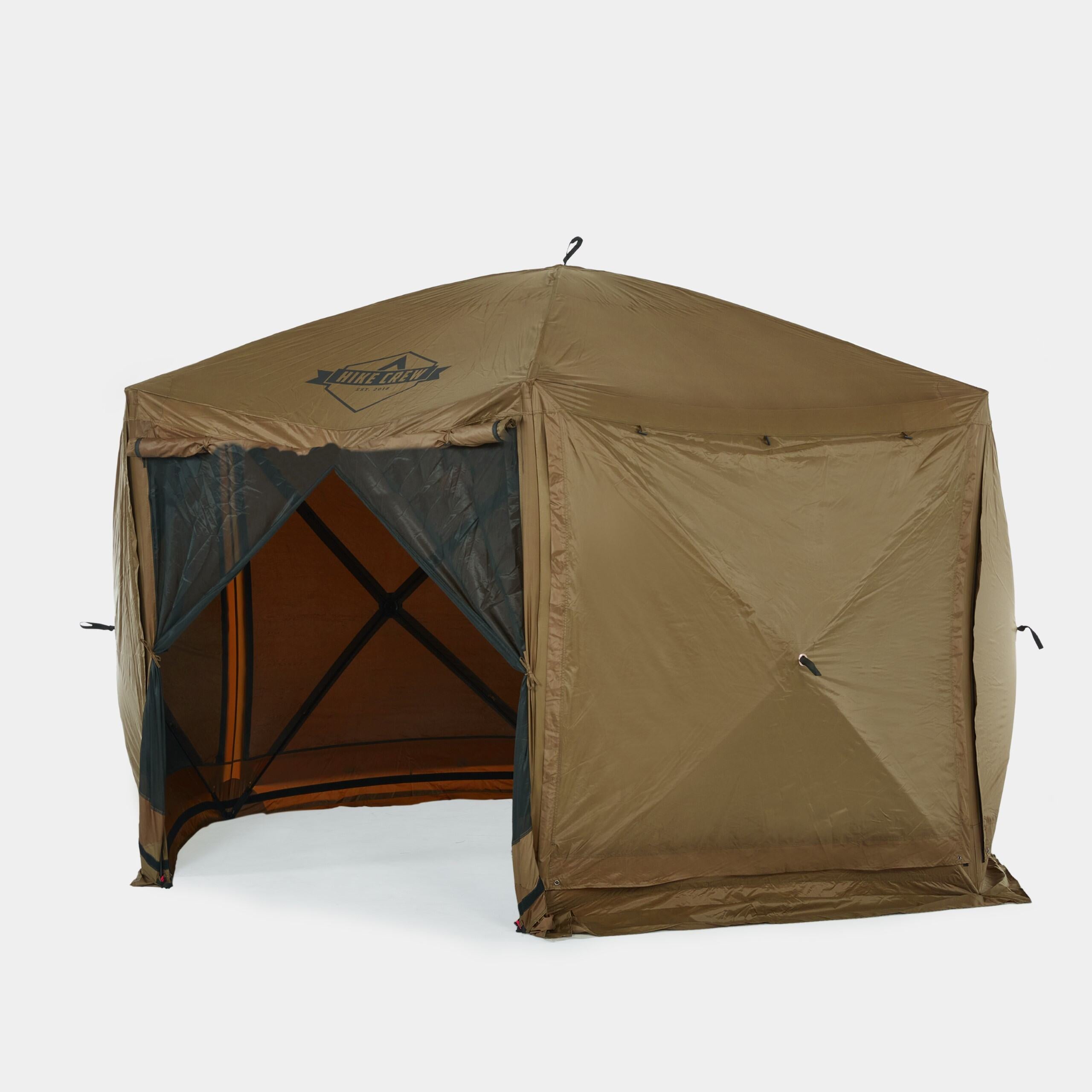 12x12 tent Hike Crew 12’x12’ Pop Up Gazebo Tent, 6-Sided Outdoor Camping Canopy W/Zippered Wind Panels