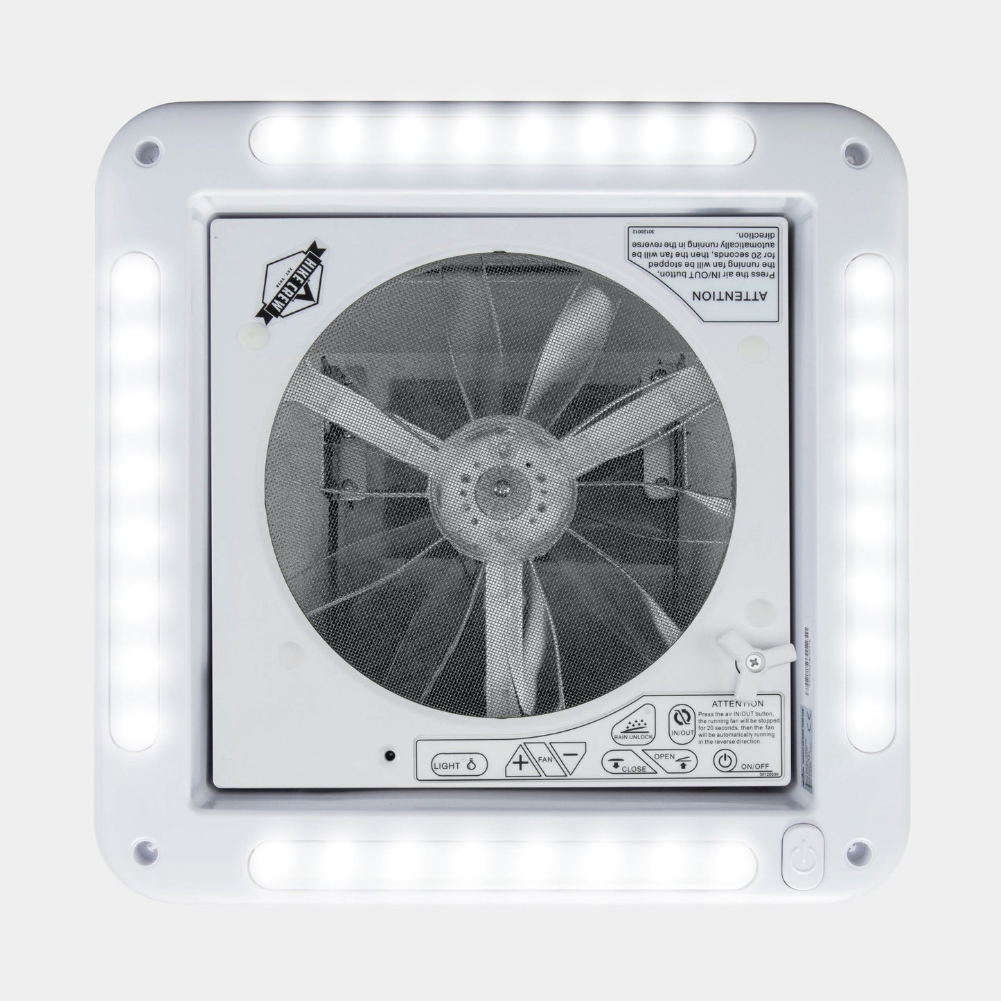 11” RV Roof Vent Fan, 12V 6-Speed RV Fan with LED Light, and Remote