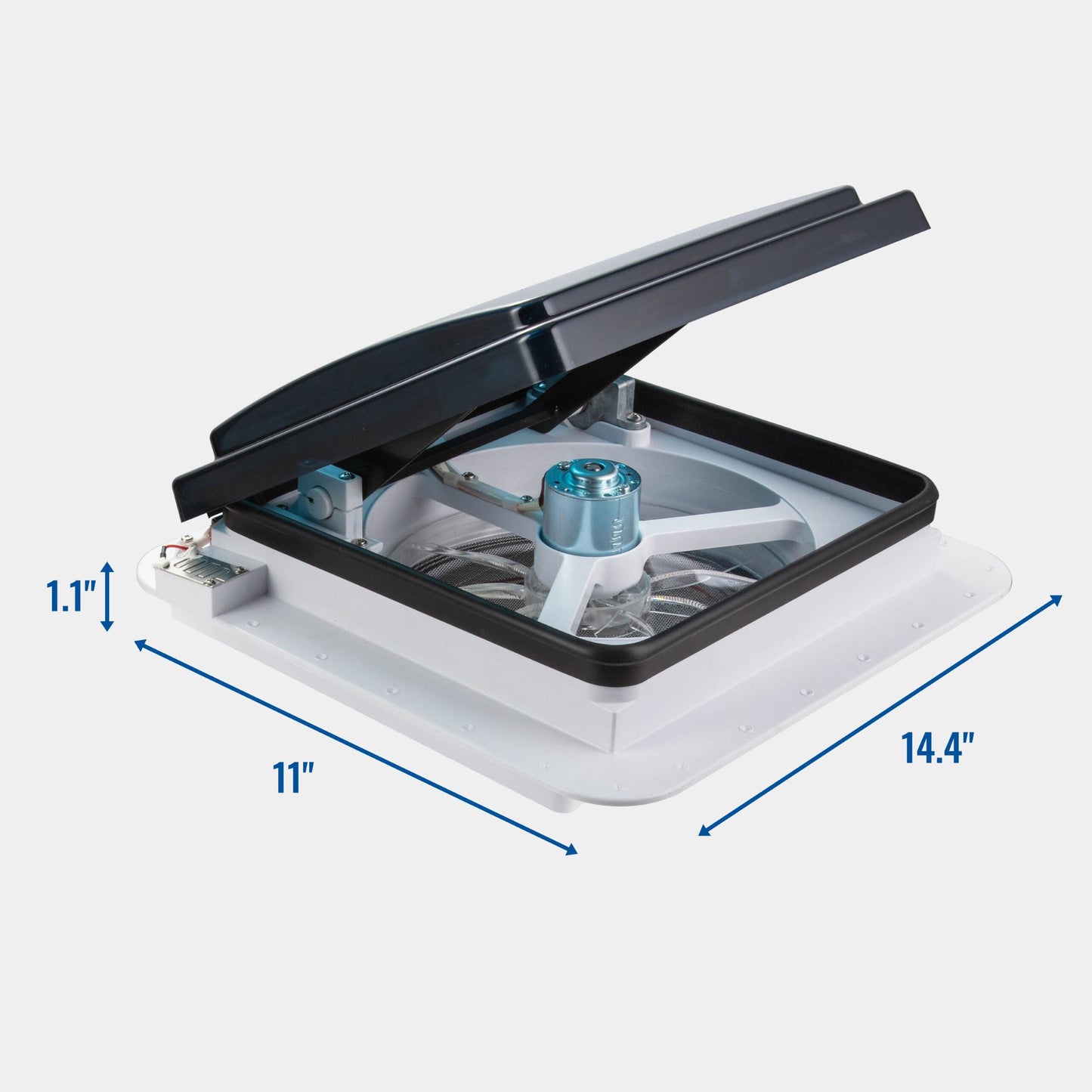 11” RV Roof Vent Fan, 12V 6-Speed RV Fan with LED Light, and Remote