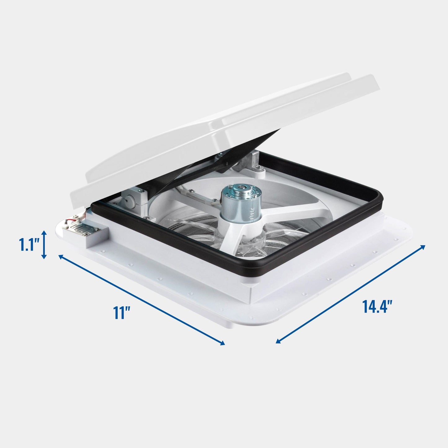 11” RV Roof Vent Fan, 12V 6-Speed RV Fan with LED Light, and Remote
