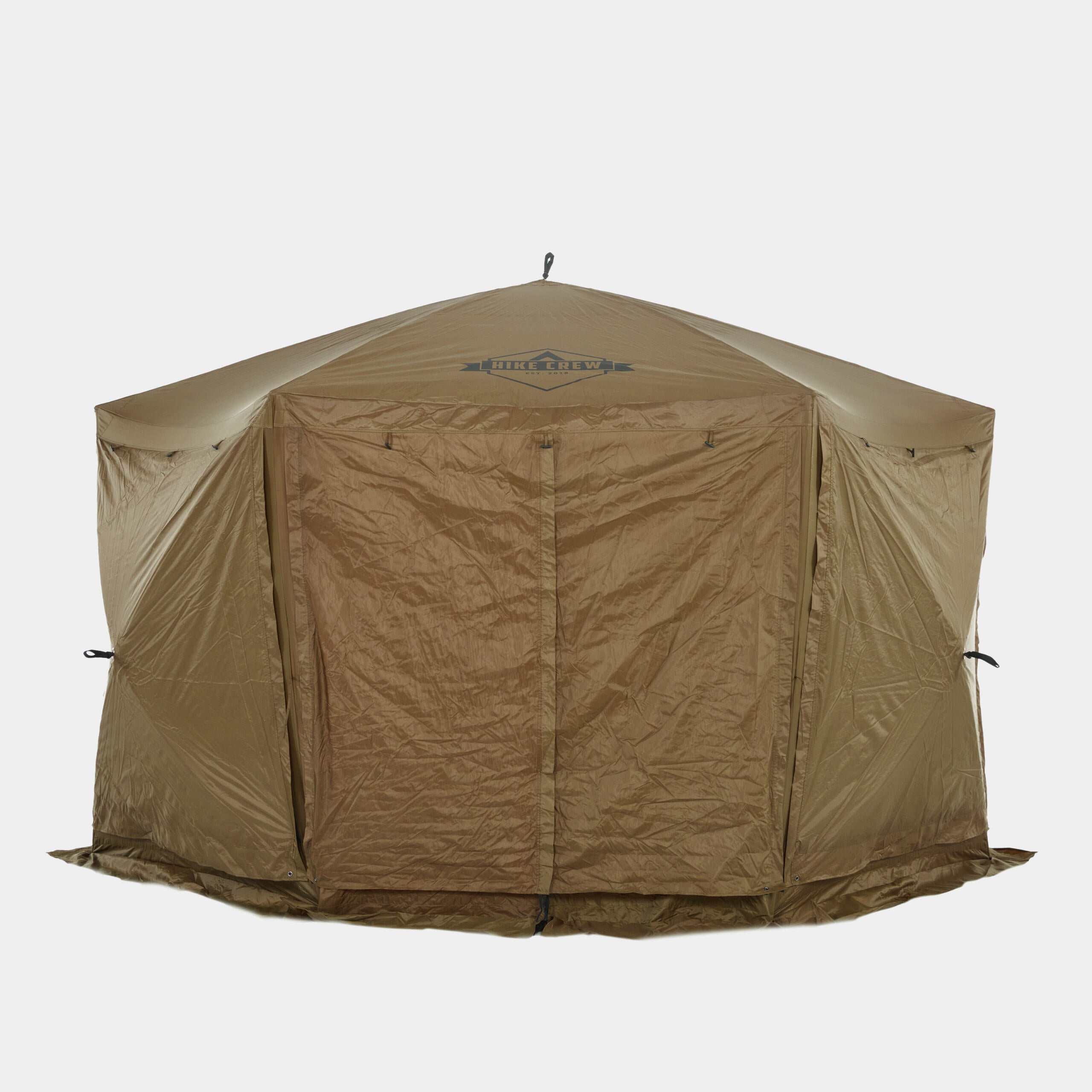 Hike Crew 12’x12’ Pop Up Gazebo Tent, 6-Sided Outdoor Camping Canopy W/Zippered Wind Panels