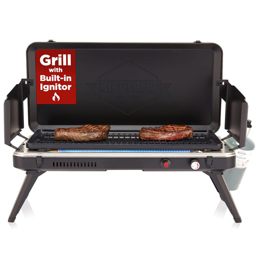 Hike Crew Gas Camping Grill – 13,000 BTU Portable Propane Stove for Camping, Hiking & Camp Kitchens
