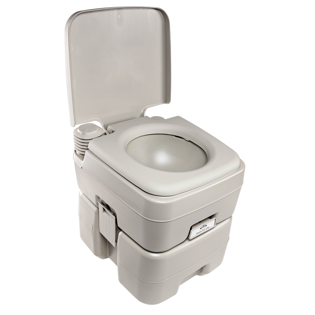 Outdoor Portable Toilet with 5.3 GAL (20L) Waste Tank and One-Touch Flush